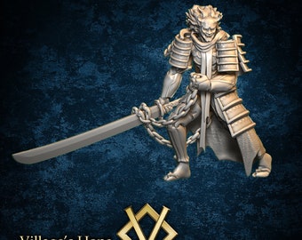 Hannya Mask Demon Warrior / Tabletop Model / Miniature Figurine | Village's Hope Miniatures
