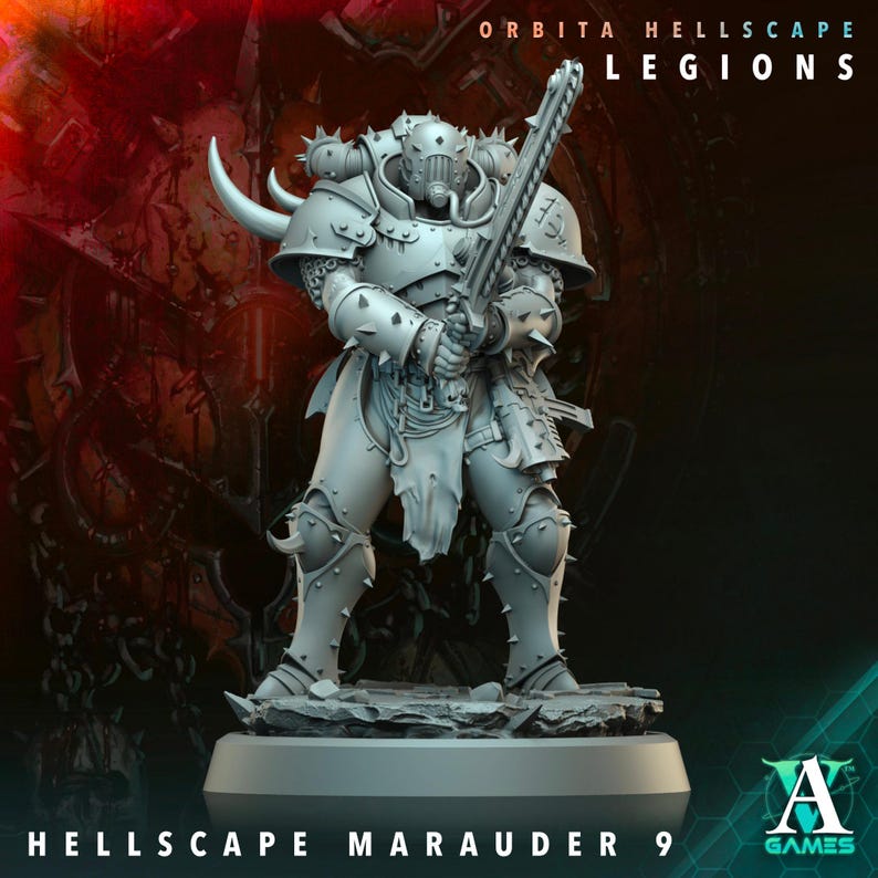 Tabletop Hellscape Hellscape Marauder / Tabletop Model / Miniature Figurine | Archvillain ...