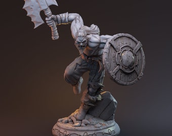 Gunnulv Vuvar the Berserker / Tabletop Model / Miniature Figurine | MythReal Games