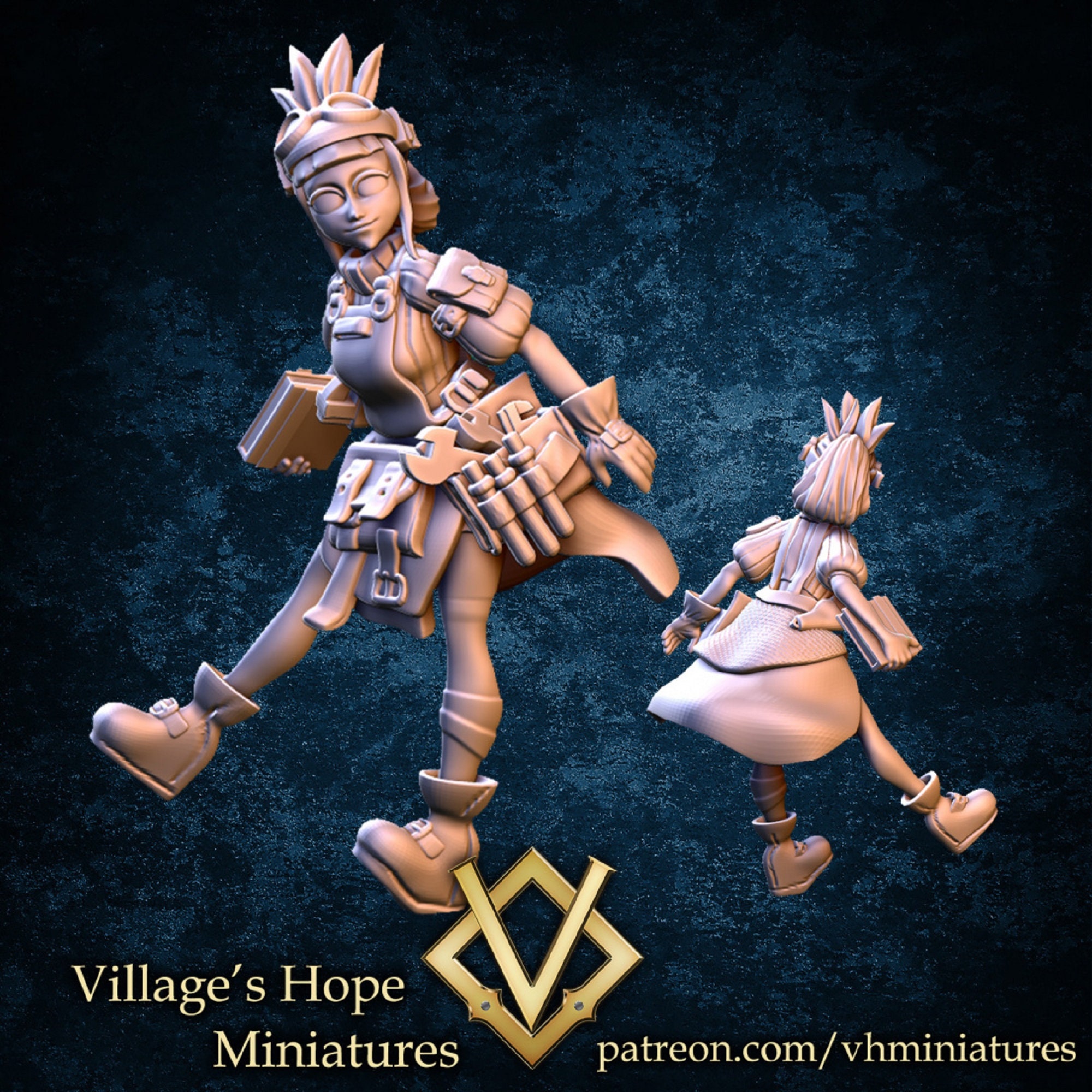 Engineer Girl / Tabletop Model / Miniature Figurine | Village's Hope - Etsy