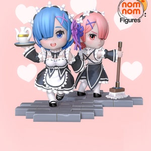 Oni Maid Girls / Statuetta pezzo da esposizione / Figure NomNom