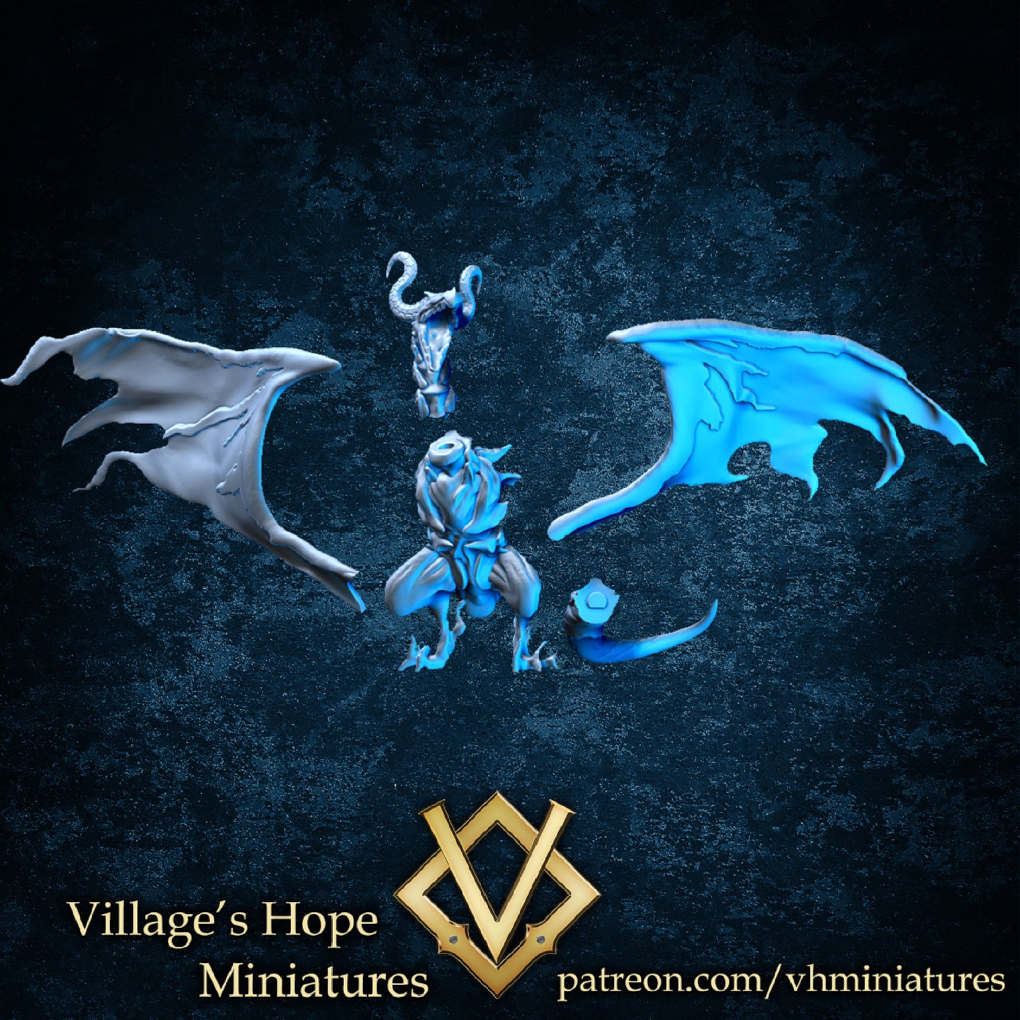 Vector Shadow Drake Shadow Drake / Tabletop Model / Miniature Figurine | Village's Hope - Etsy