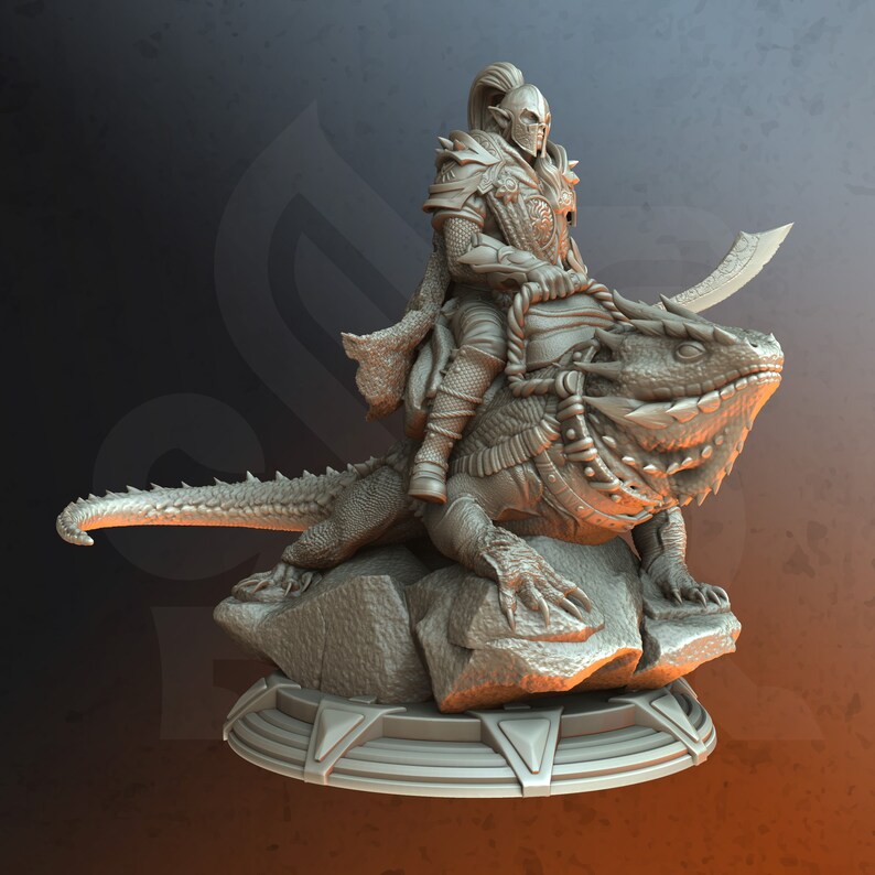 Lizard Rider Dreytin / Tabletop Model / Miniature Figurine | DM Stash ...