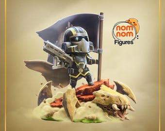 Chibi Space Soldier / Figurka miniaturowa / Element wystawowy | NomNom Studios