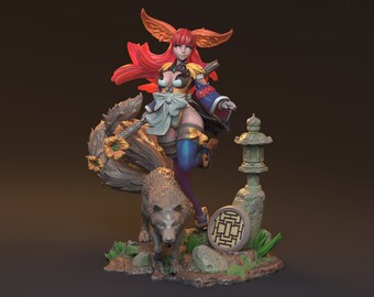 Moriko the Foxgirl Brawler / Tabletop Model / Miniature Figurine | MythReal Games