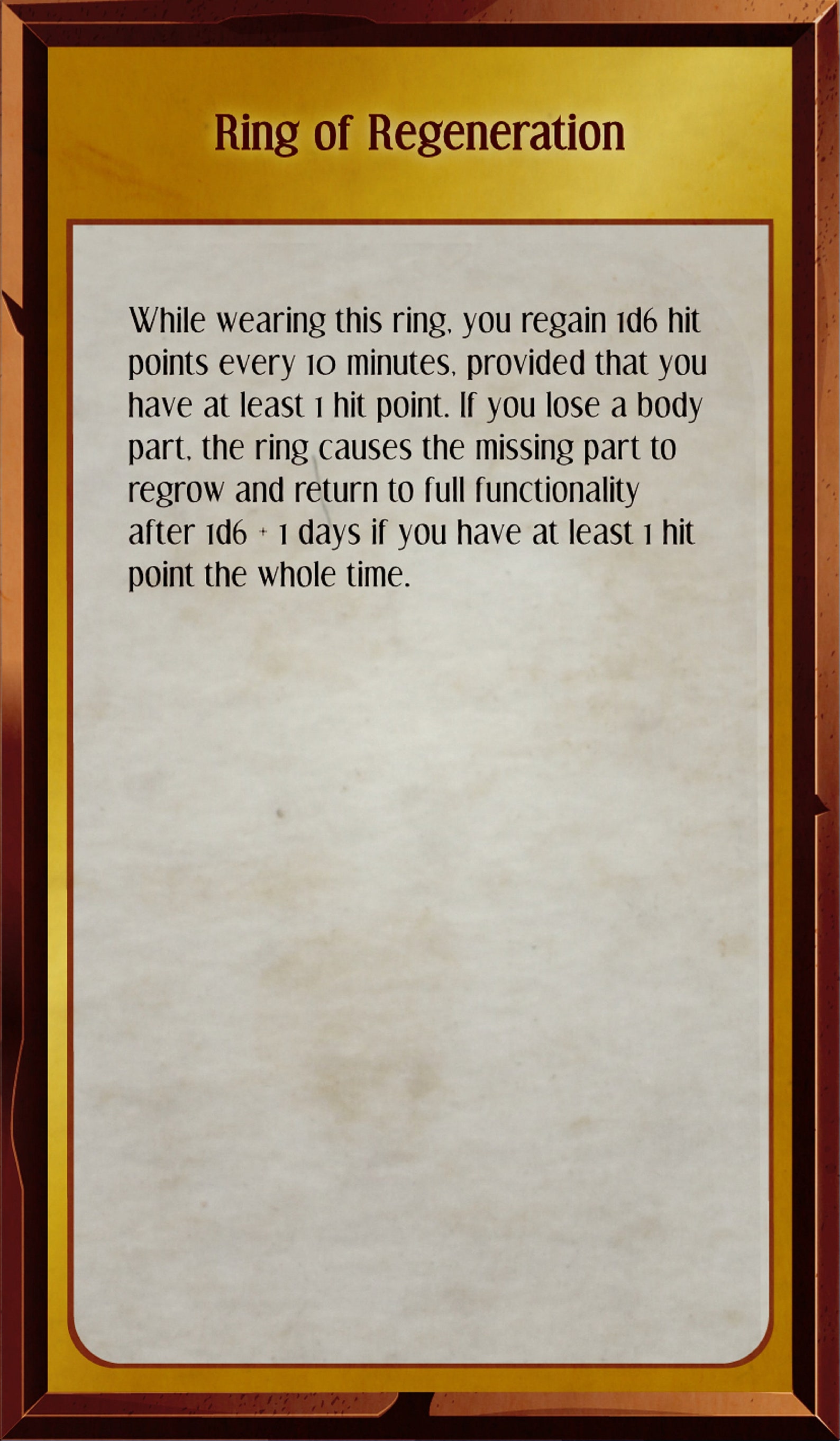 Ring of Regeneration / Tabletop Prop / Cosplay Prop Props Etsy