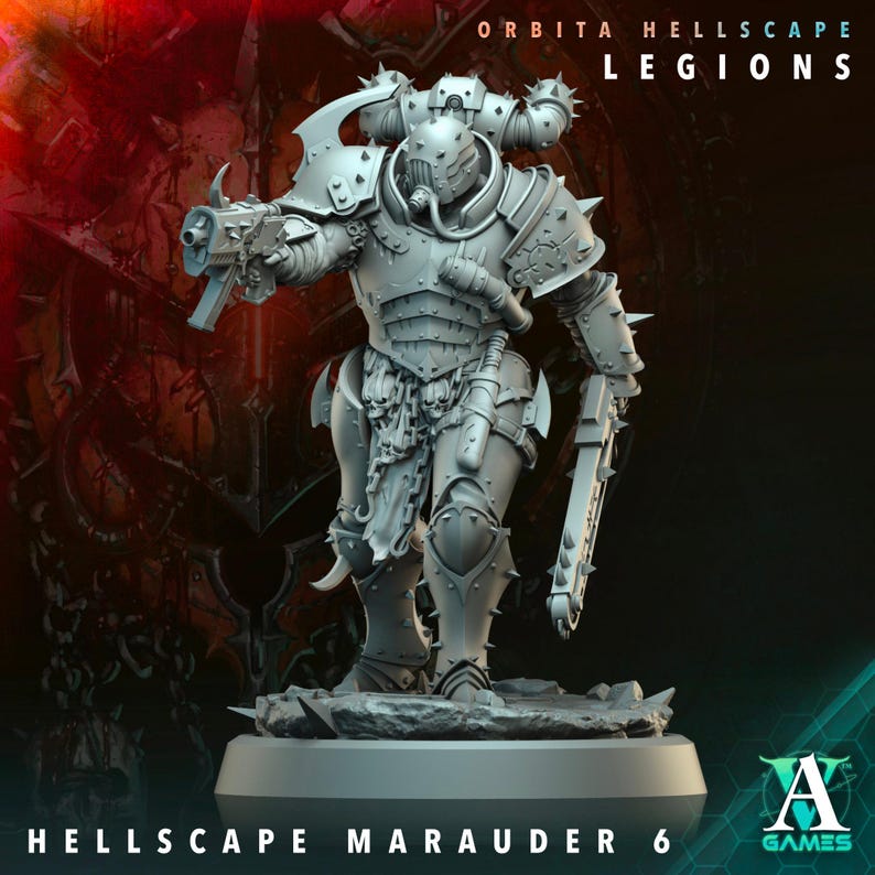 Tabletop Hellscape Hellscape Marauder / Tabletop Model / Miniature Figurine | Archvillain ...