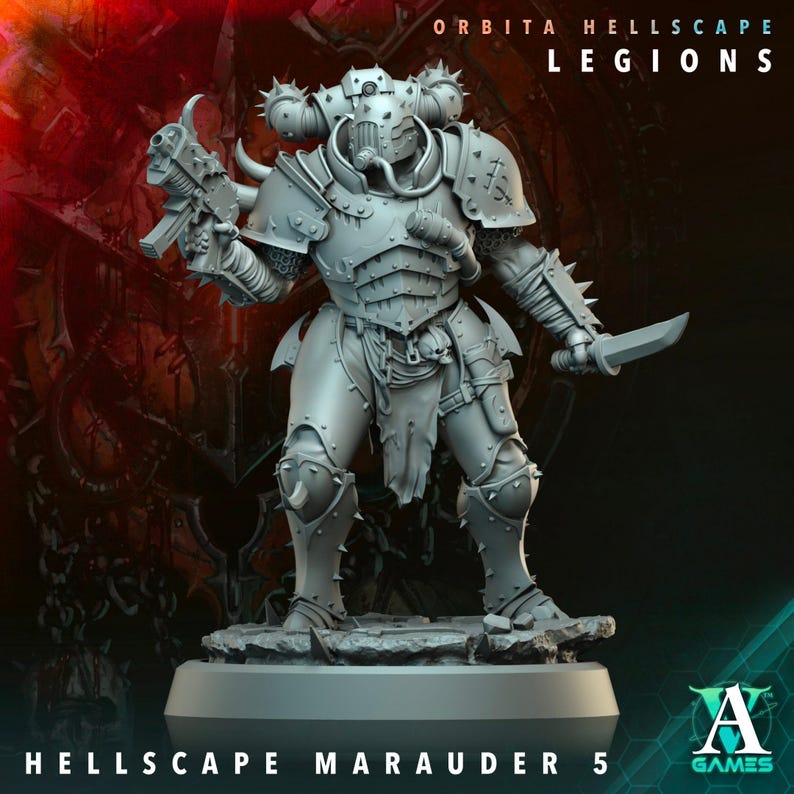 Tabletop Hellscape Hellscape Marauder / Tabletop Model / Miniature Figurine | Archvillain ...