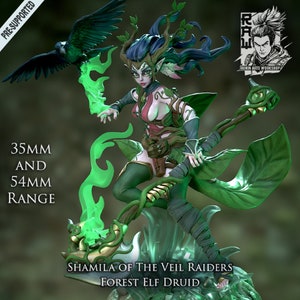 Shamila the Forest Elf Druid / Tabletop Model / Miniature Figurine | Ronin Arts Workshop