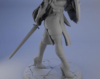 Gatthilde, elfia paladynka / Figurka miniaturowa / Model stołowy | Twin Goddess Miniatures