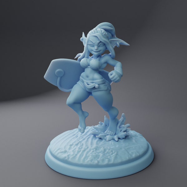 Jane the Goblin at Beach / Tabletop Model / Miniature Figurine | Twin Goddess Minis