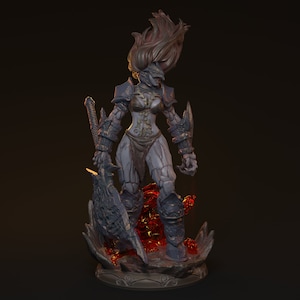 Maachen the Elemental Berserker / Tabletop Model / Miniature Figurine | MythReal Games