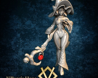 Catgirl Warlock / Tabletop Model / Miniature Figurine | Village's Hope Miniatures