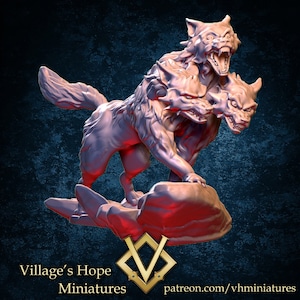 Cerberus the Hell Hound / Tabletop Model / Miniature Figurine | Village&#39;s Hope Miniatures