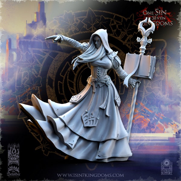 Kythaela the Elven Sorceress / Tabletop Model / Miniature Figurine | The Beholder Miniatures