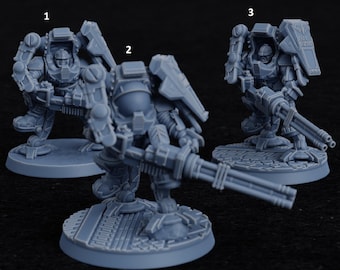 Exosuit Dwarf with Triple Cannon / Tabletop Model / Miniature Figurine | Tablehammer