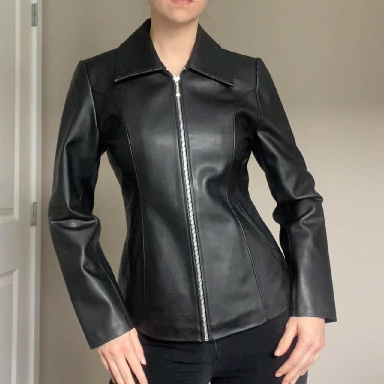 Vintage Leather Jacket for Men | Men's Y2K 90s Zip up Jacket