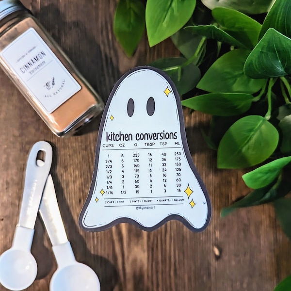 Einheits-Umwandlungs-Geist-Magnet: Gruselige Halloween-Küchendekoration, Koch- und Backeinheiten, Kühlschrankmagnet