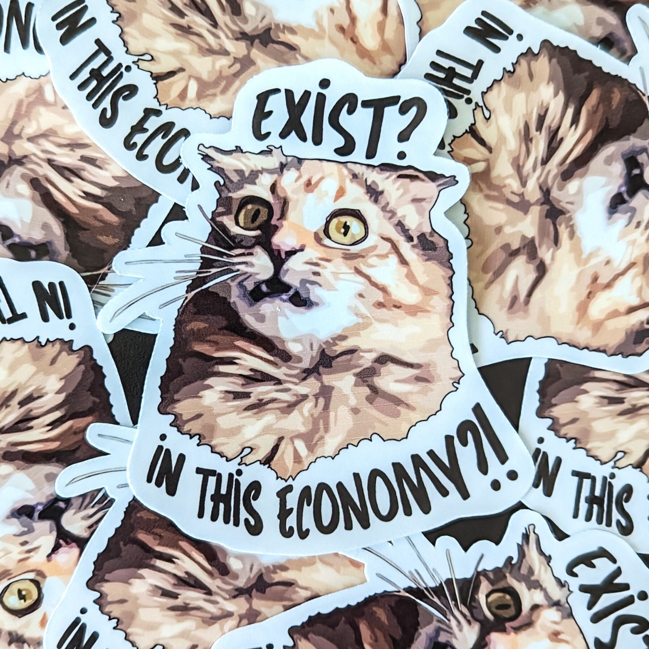 Meme Cat Stickers Pop Cat Bingus Big Floppa Polite Cat 