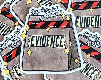 Holographic Evidence Bag Sticker: Crime Scene CSI Vinyl, Holographic and Glitter Variations