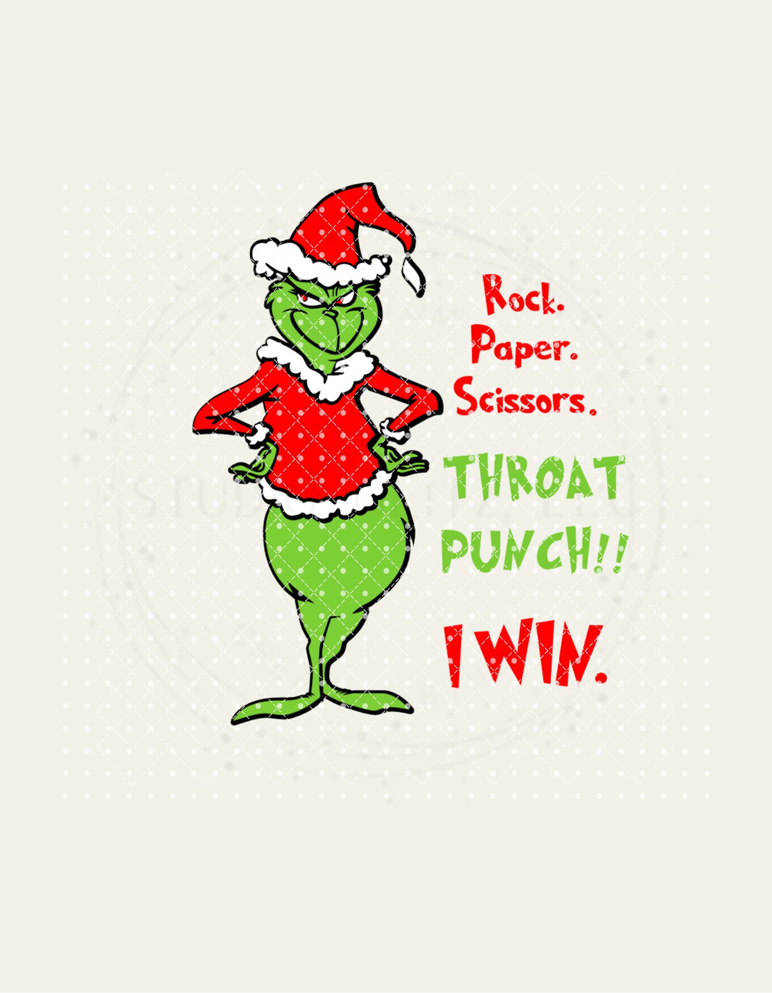 Grinch. Rock Paper Scissors Throat 