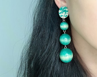 Clip On Earrings, Hoop Earrings, Geometric Earrings, Circle Earrings, Resin Jewelry, Modern Earrings, Gift for Her.