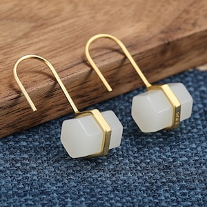 Jade Earrings, Gift for Her, Mother&#39;s Day Gift, Birthday Gift