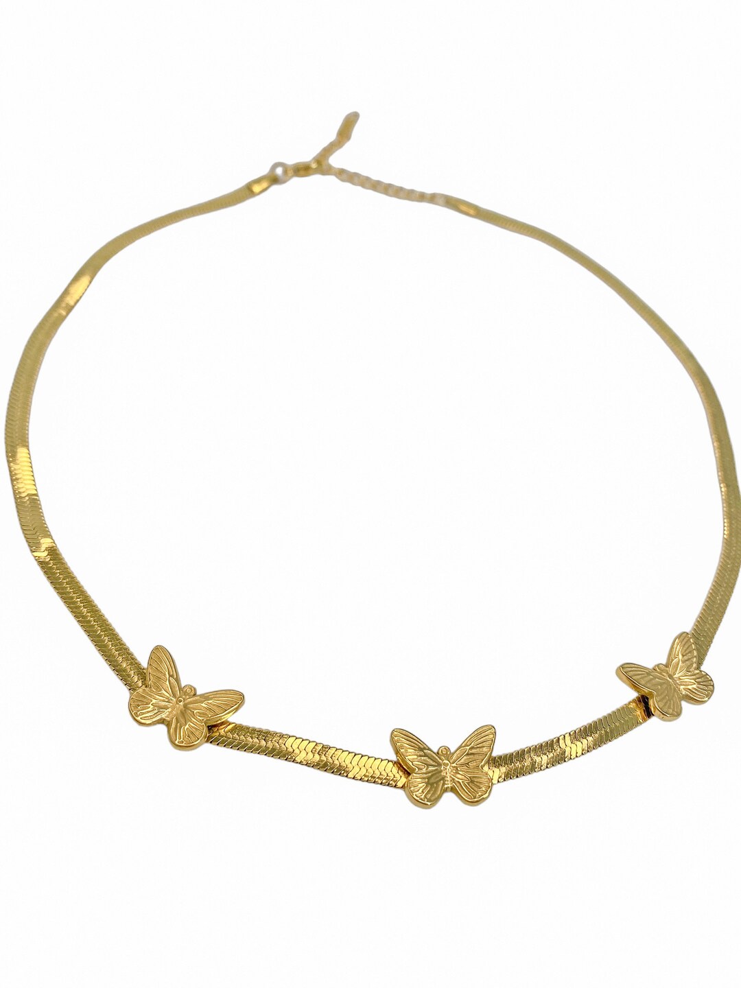 Flutterby Butterfly Necklace in Gold-Platwed Steel main image 1