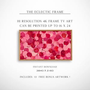 Pink Frame TV Art, Maximalist Printable Wall Art, Vibrant Cherry Digital Art, Pink Cherry Summer Decor, Quirky Frame TV Art | TV344