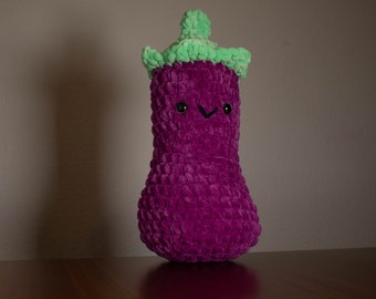 Eggplant Plushie - Crochet - Made to Order