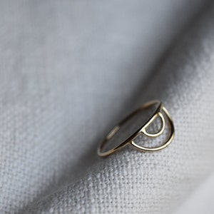 Rainbow Ring, Gold Filled Double Arch, Dainty Stacking Ring, Arch Ring, Statement Ring