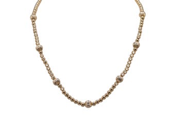 Gold-Filled Beads Necklace with Texture Beads, GUILDED Necklace