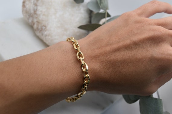 Chunky Chain Link Stretch Bracelet | Gold Plated | Light Years Jewelry