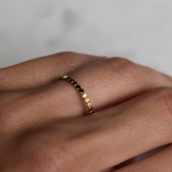 Flat Beaded Ring, Stacking Ring, stackable ring, delicate ring, gift for her, Fashion Jewelry, Gold Filled Ring, Dainty Ring