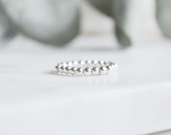 Bague en argent sterling avec perles - 3 mm