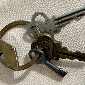 Vintage Keys & Lock Hardware Lot | Old Skeleton Keys Padlock Parts | Found Objects for Assemblage Junk Journals Mixed Media