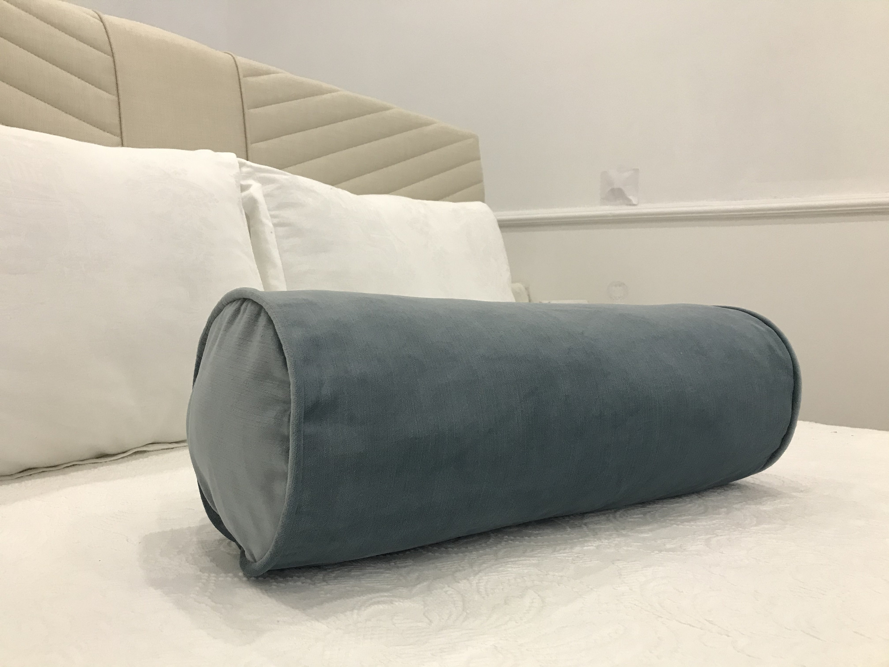 SALE Luxury Sky Blue Velvet Bolster Pillow Cover Custom Etsy