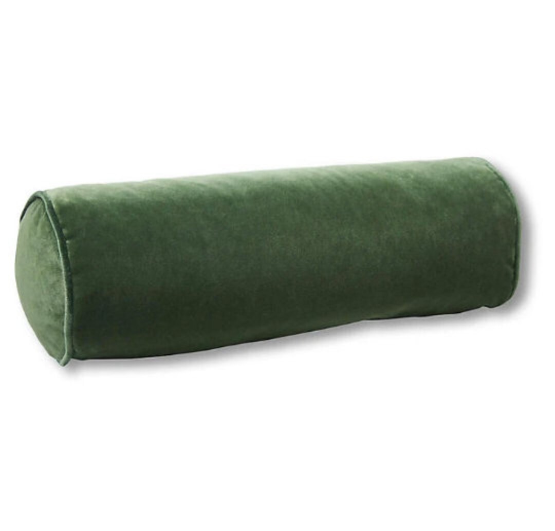 SALE Luxury Green Velvet Bolster Pillow Cover Custom Size Etsy