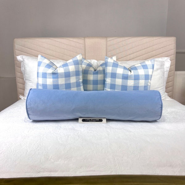 Blue Bolster Pillow Etsy