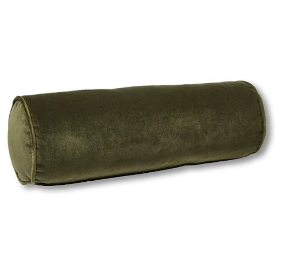 Moss Green Velvet Bolster Pillow Cover Custom Size Available Etsy