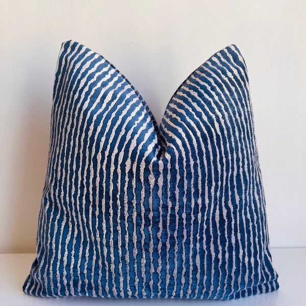 Blue Velvet Pillow Etsy