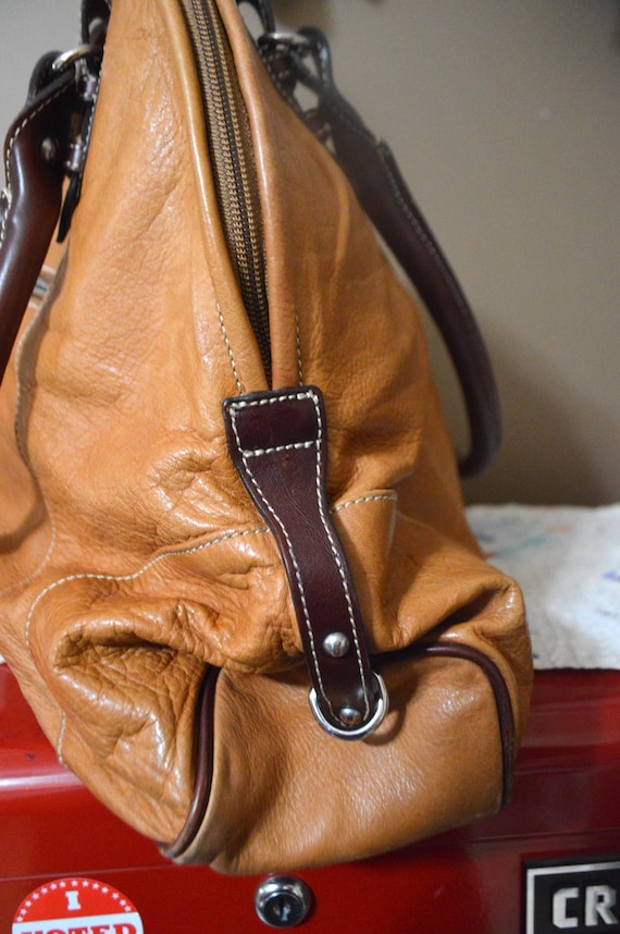 Valentina Italy Cognac Leather Bag - image 6