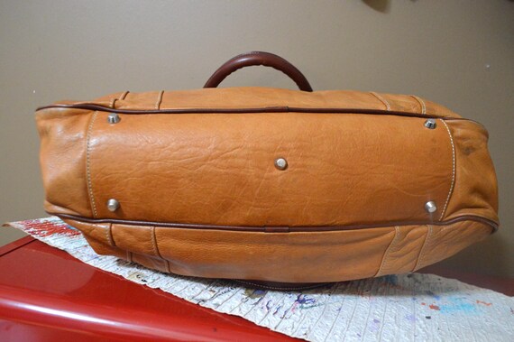 Valentina Italy Cognac Leather Bag - image 9