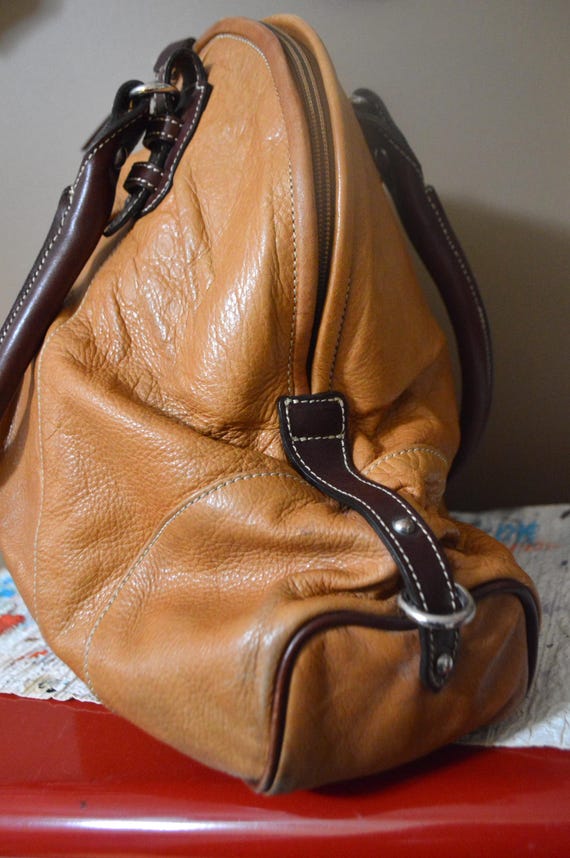 Valentina Italy Cognac Leather Bag - image 4