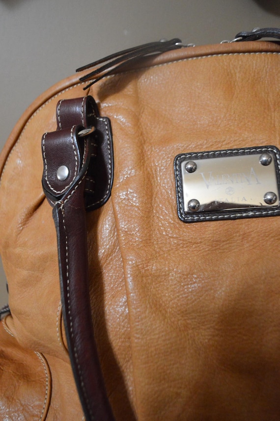 Valentina Italy Cognac Leather Bag - image 5