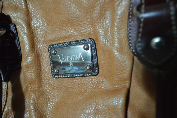 Valentina Italy Cognac Leather Bag - image 8