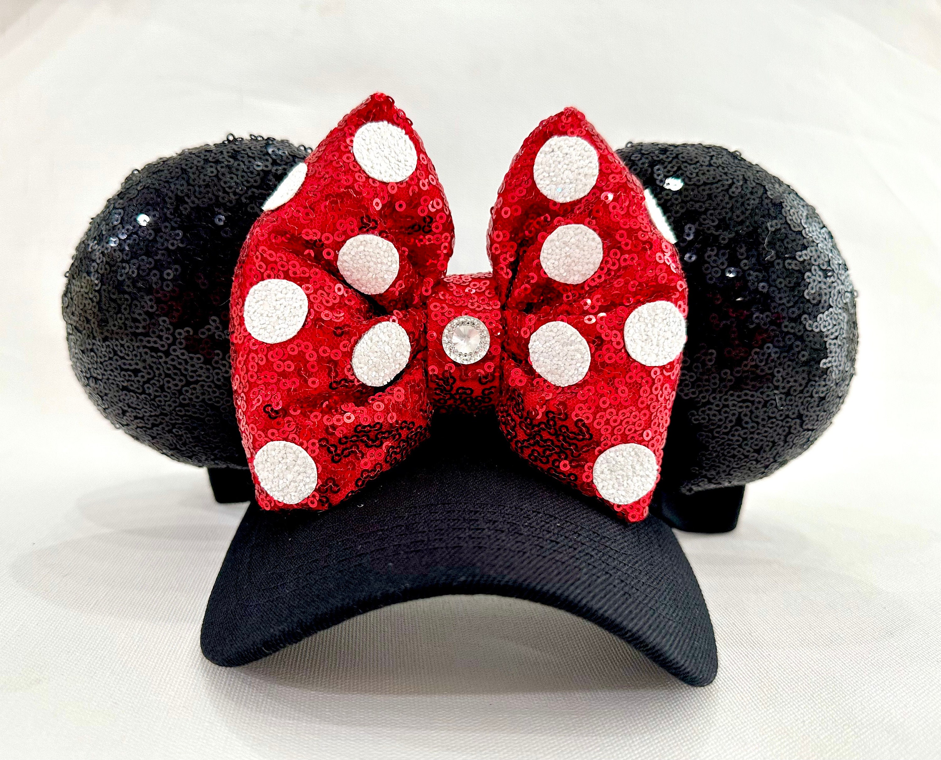 Minnie Mouse visor, Disney inspired ears, Minnie Mouse ears, Minnie Mouse  inspired ears, Disney visor