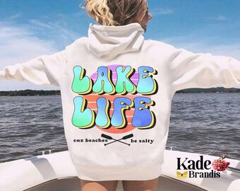 Cocktails and lake water hooded sweatshirt Lake time hoodie