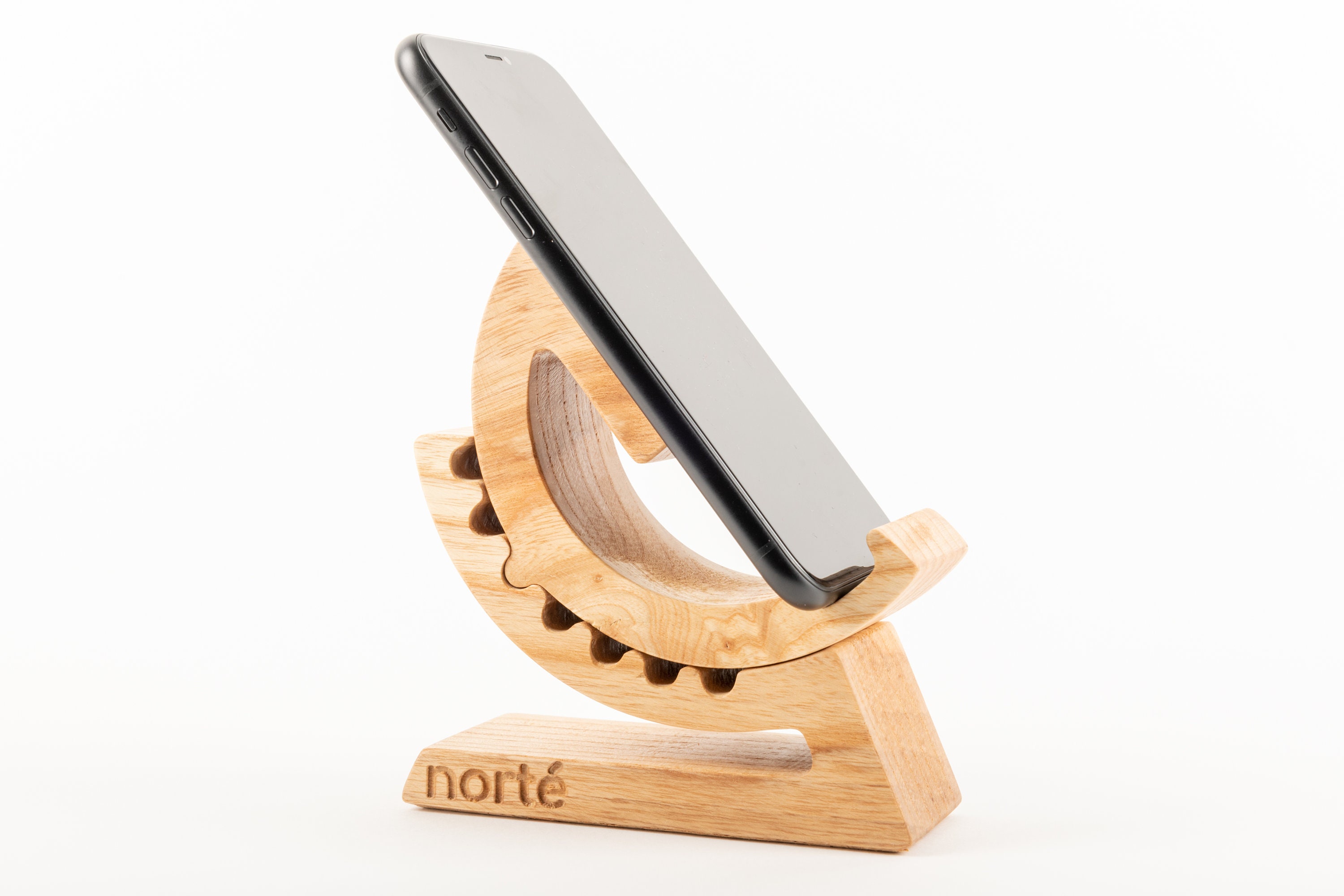 The Gear Stand an Adjustable Wooden Phone Stand Etsy UK