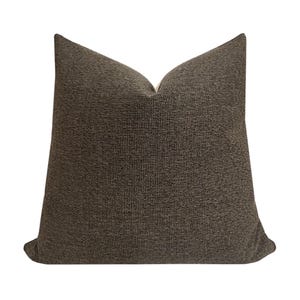 FLINT || Dark Brown Textured Pillow Cover, Earthy Brown Neutral Pillow, Moody Pillow, Textured Pillow